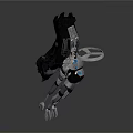 Futuristic Mechanical Creature With Red Eyes And Metallic Claws Structure 3d model