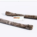 Rough Wood Logs With Natural Stone Like Texture And Bark Details