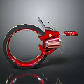 Innovative Red Single Wheel Motorcycle Design With Black Tire And Comfortable Seat