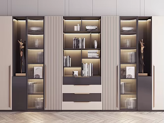 Modern Bookcase Decorative Bookcase 3d model