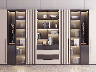 Modern Bookcase Decorative Bookcase 3d model