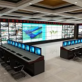 modern command room command control room 3d model