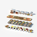 Assorted Foods Buffet Spread With Transparent Containers Grilled Skewers Sliced Bread Salads And Sauces