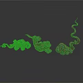 Traditional Cloud Pattern Decorative Ornaments With Curved Shapes And Intricate Carved Details