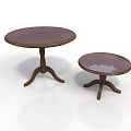 Wooden Round Coffee Tables Set of Two with Small and Large Sizes for Living Room