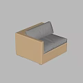Modern Single Sofa With Beige Woven Frame And Soft Gray Comfortable Cushions 3d model