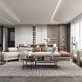 Modern Guest Restaurant Sofa Coffee Table Combination Dining Table and Chair Combination 3d model