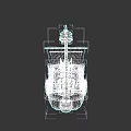 Detailed Sailing Ship Model Featuring Multi Deck Structure And Decorative Tower