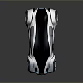Futuristic Concept Car With Streamlined Design Black Silver Color Unique Wheels And Blue Lighting Elements