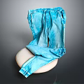 Light Blue Denim Jeans With Drawstring Waist Loose Fit For Casual Wear