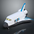 Modern White Commercial Airliner With Blue Tail Wing OSDS Logo And Yellow Windows