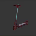 Modern Electric Scooter With Turquoise Handlebar Gray Deck And Black Wheels
