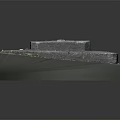 Simple Square Concrete Base Structure With Sunken Center And Small Green Plants