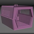 Purple Rectangular Pet Cage With Mesh Door Top Handle And Sturdy Structure For Small Animals