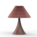 Stylish Brown Pleated Lampshade Table Lamp With Conical Base Design 3d model