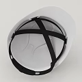 White Hard Hat With Ventilation Holes And Protective Brim Design 3d model