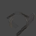 Barbed Wire Security Fence With Metal Posts And Coiled Wire Sections