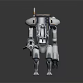 Futuristic Robot Character With Silver Body Transparent Parts Blue Glowing Arms And Antenna