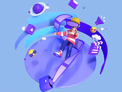 VR Experience Center Providing Immersive Virtual Reality With Interactive Digital Elements 3d model