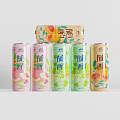 Refreshing Canned Fruit Flavored Beverages With Assorted Flavors And Vibrant Packaging