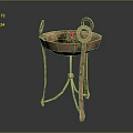 Vintage Copper Decorative Bowl With Tripod Stand And Ornamental Design For Home Use