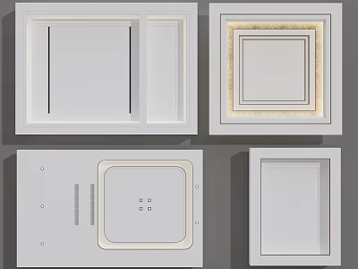 Modern Ceiling Design With Different Square Styles And Decorative Patterns 3d model