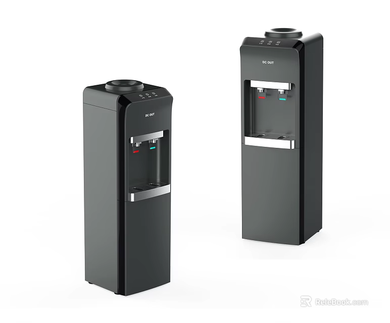 Black Water Dispensers Two Sizes Modern Design For Home Use And Sleek Look 3d model 