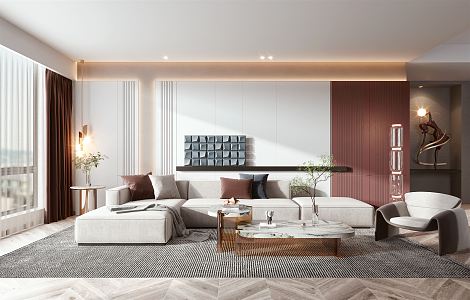 modern living room 3d model