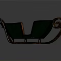 Playground Equipment Green Copper Sleigh Featuring Metal Frame And Curved Decorative Armrests