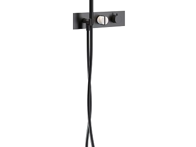 Modern Black Wall Mounted Shower Faucet System With Handheld Hose Design 3d model