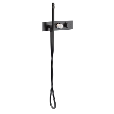 Modern Black Wall Mounted Shower Faucet System With Handheld Hose Design 3d model