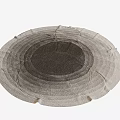 Soft Textured Round Carpet With Concentric Gray Circles Pattern For Home Decor