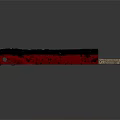 Vintage Red And Black Knife With White Handle And Metal Blade
