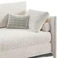 Gray And White Sofa Design With Striped Blankets Pillows And Decorative Balls