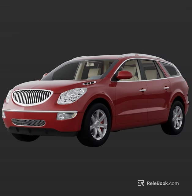 Red Luxury SUV Car With Chrome Grille Headlights Silver Alloy Wheels And Sleek Body 3d model 