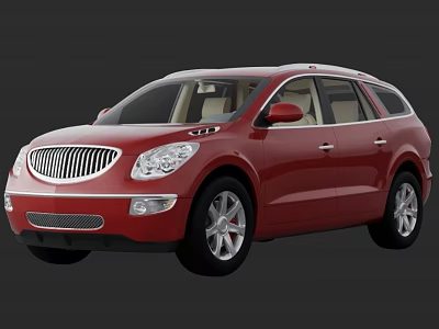 Red Luxury SUV Car With Chrome Grille Headlights Silver Alloy Wheels And Sleek Body 3d model