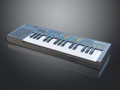 Digital Electronic Keyboard With Piano Keys Control Panel And Portable Design 3d model