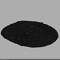 Rough Gravel Terrain With Black Stones And Scattered Rocks In Circular Area