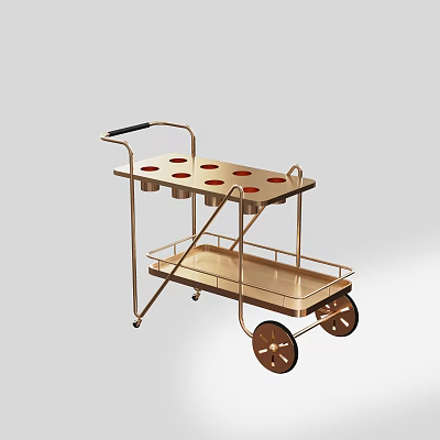 Light Luxury Trolley Dining Car 3d model