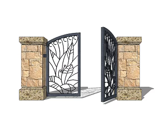 Jianou Gate Iron Door 3d model