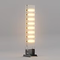 Modern Tall Floor Lamp With Black Frame And Yellow Horizontal Bars 3d model