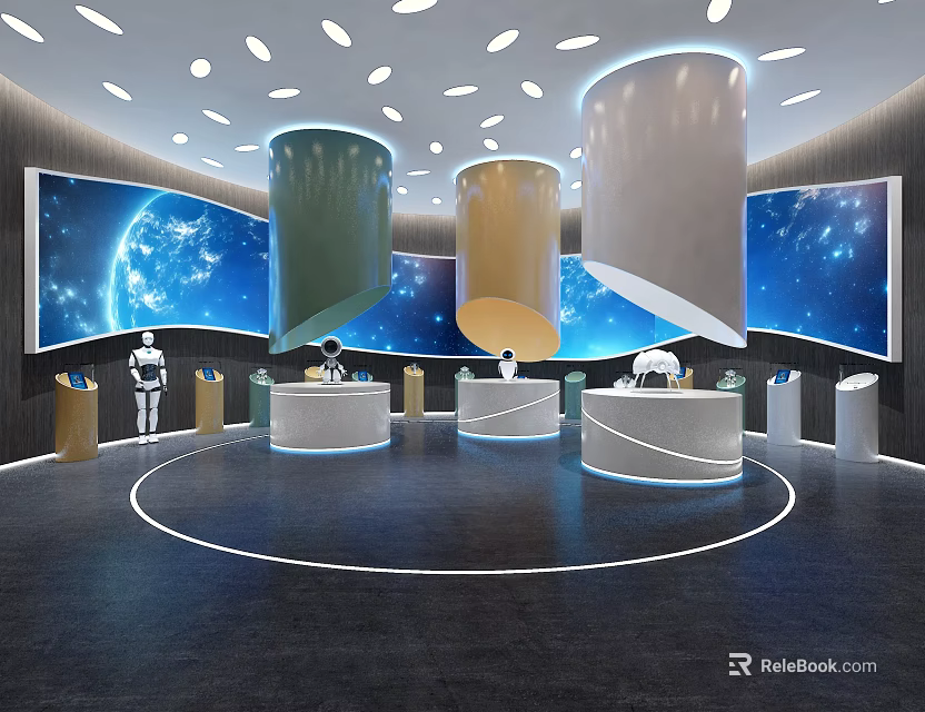 Modern Wine and Tobacco Shop Interior With Display Counters Shelves And Lighting 3d model 