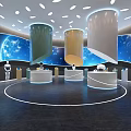 Modern Wine and Tobacco Shop Interior With Display Counters Shelves And Lighting
