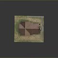 Church Building Model With Red Roof White Walls Cross On Roof And Lawn Pathway