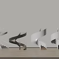 Modern Spiral Stairs With Various Designs Metal Railings And Wooden Steps