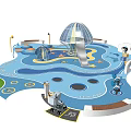 Octonauts Themed Children's Play Area With Transparent Dome Slide And Ocean Elements