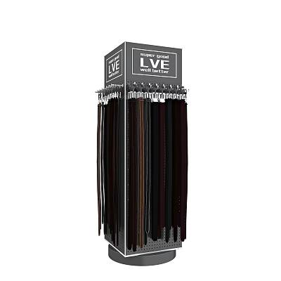 Modern Display Rack With Hanging Hooks For Tie Organization In Retail Stores 3d model