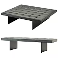 Modern Tufted Sofa Bench With Soft Upholstery And Metal Legs Design
