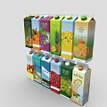 Decorative Ornament Set with Vibrant Fruit Juice Cartons and Various Flavors for Neat