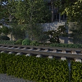 modern railway road 3d model